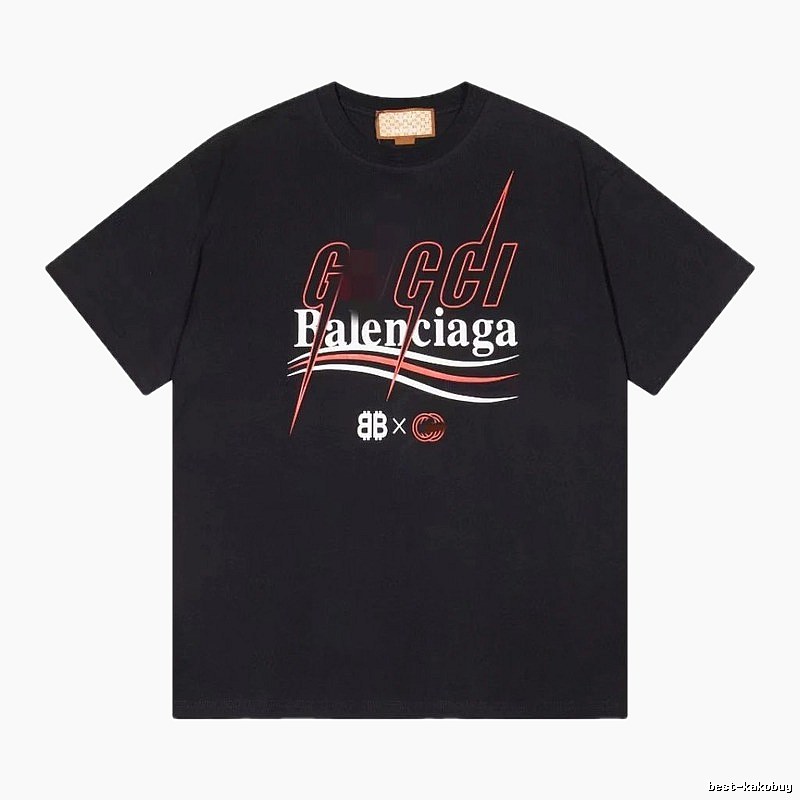 Balenciaga Co-branded Trendy Style Black Short-sleeve T-shirt