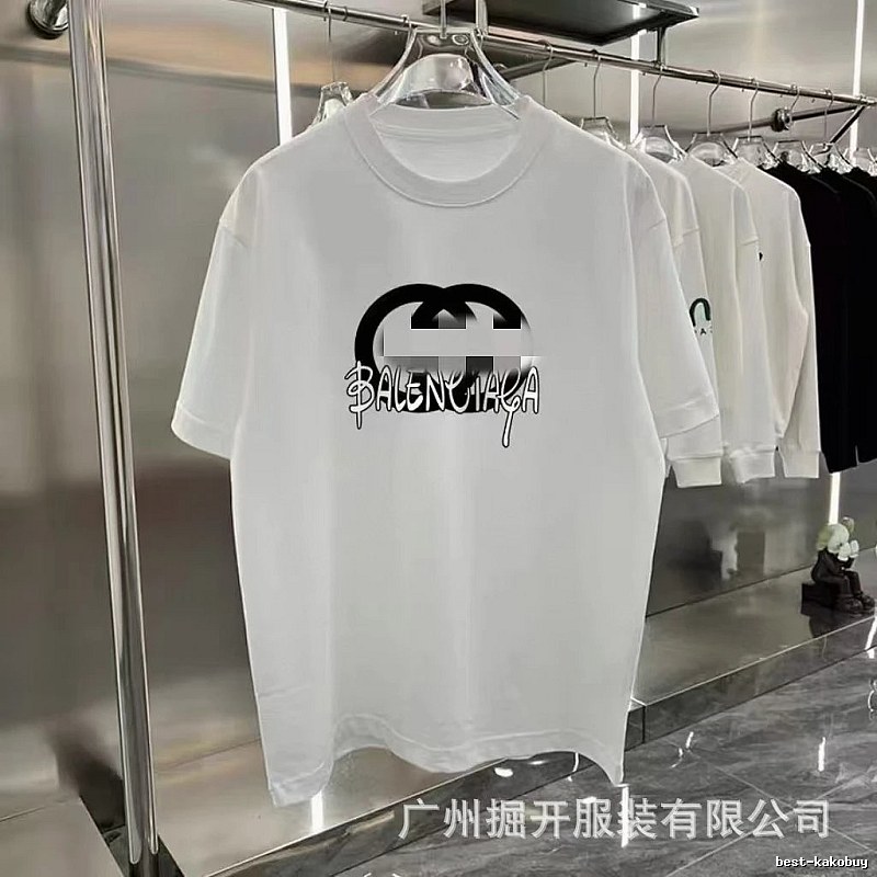 Balenciaga Graffiti Collaboration Street Style White T-Shirt