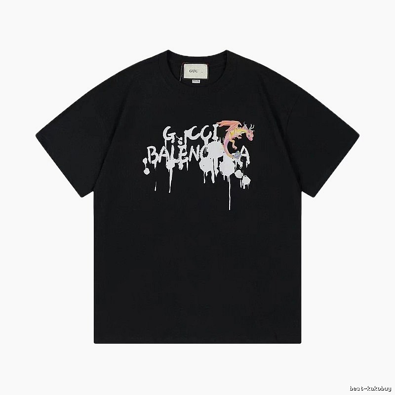 Balenciaga Graffiti Dragon Street Style Black T-Shirt