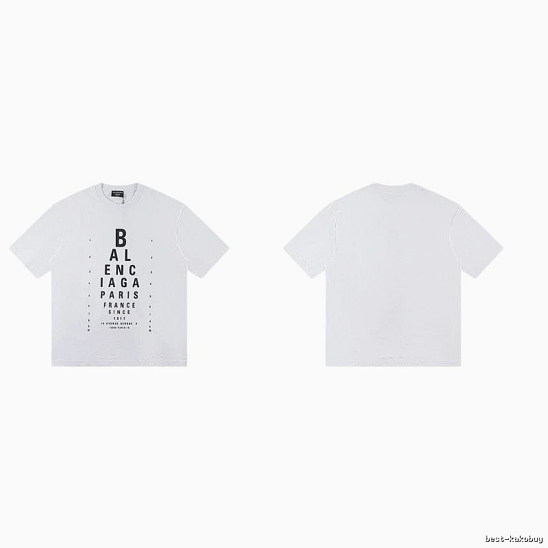 Balenciaga Letter Print Street Style White T-Shirt