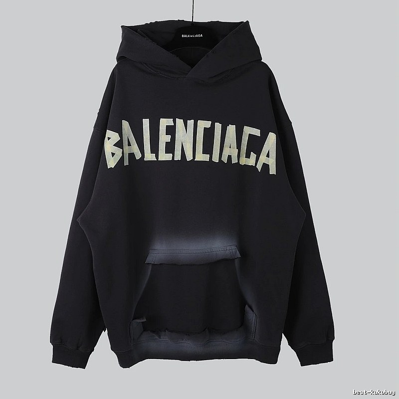 Balenciaga letter-style black sweatshirt