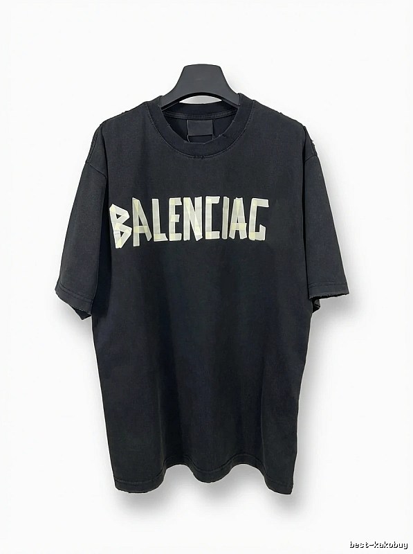 Balenciaga letter-style black T-shirt