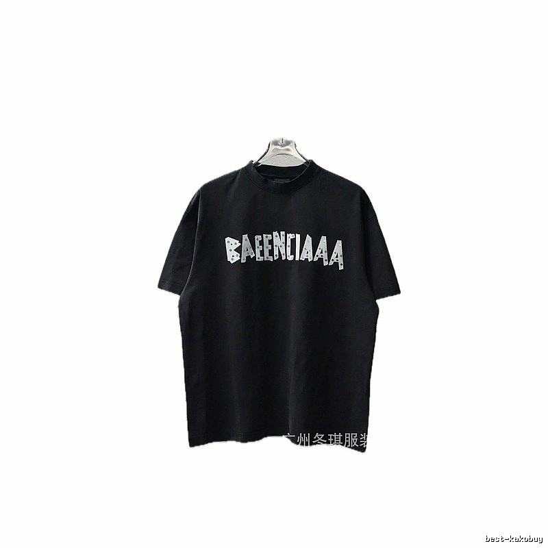 Balenciaga Letter Trendy Cool Black T-shirt