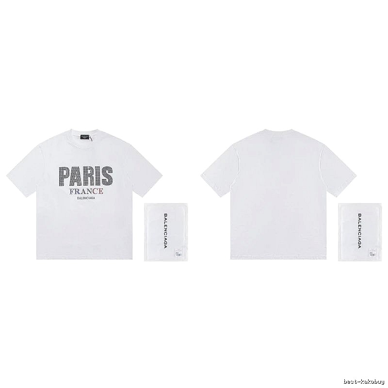 Balenciaga Paris Collection Minimalist Style White T-Shirt