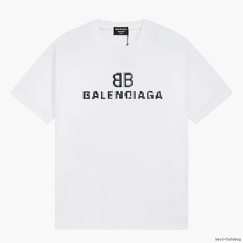 Balenciaga pixel-style white T-shirt