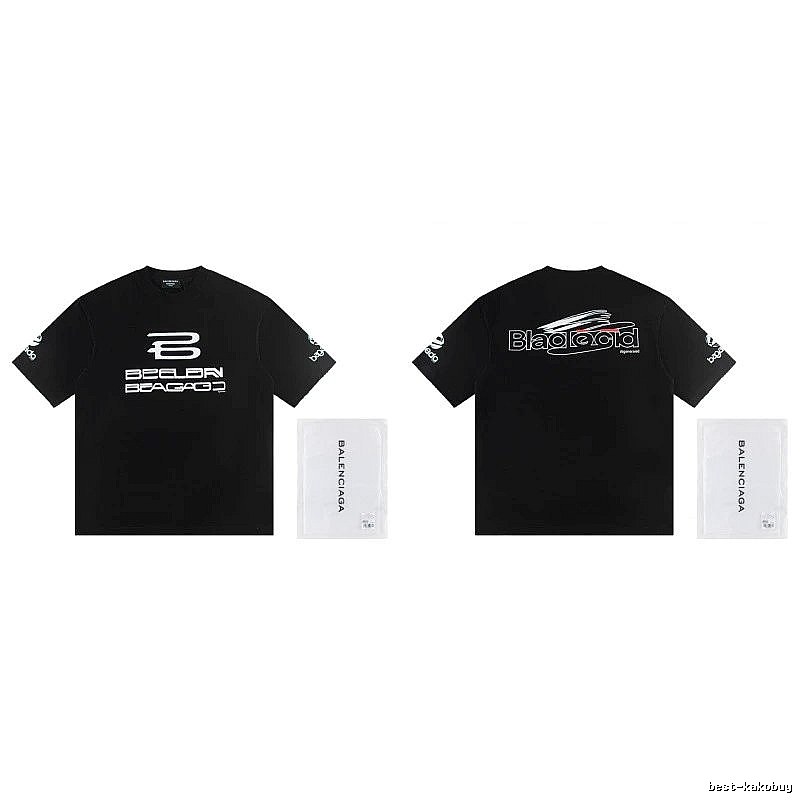 Balenciaga Printed Street Style Black T-shirt