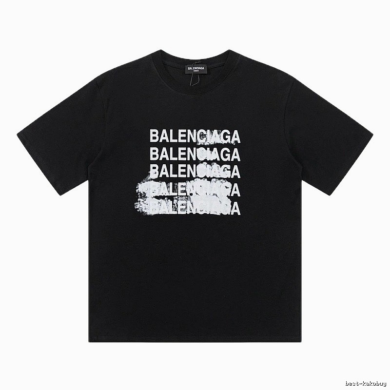 Balenciaga Repeated Print Trendy Black T-shirt