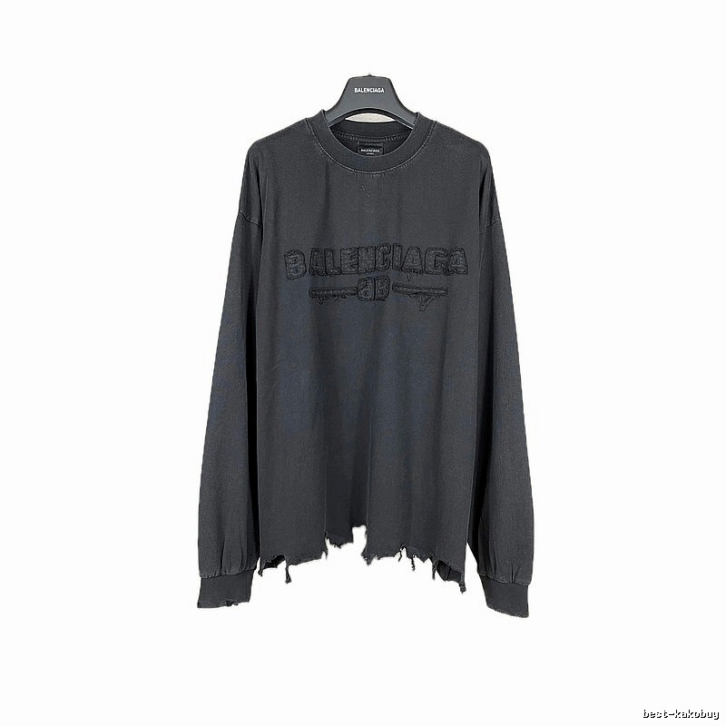 Balenciaga retro ripped black T-shirt