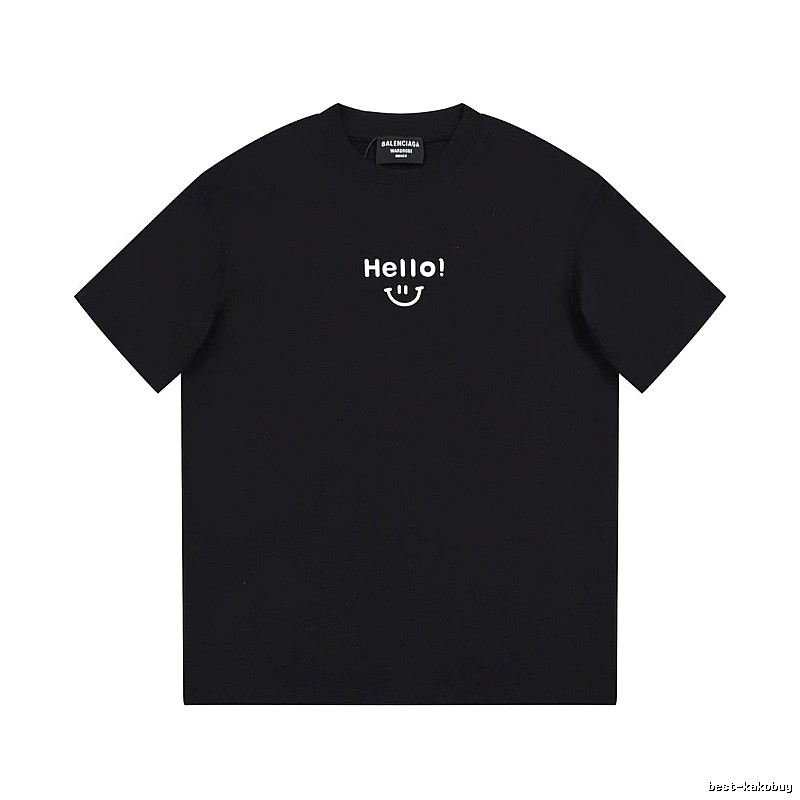 Balenciaga Smiley Print Street Style Black T-Shirt