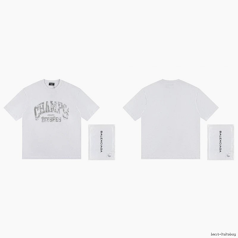 Balenciaga Vintage Distressed Lettering White T-Shirt