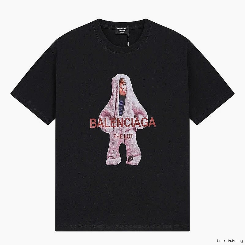 Balenciaga's childlike black T-shirt.
