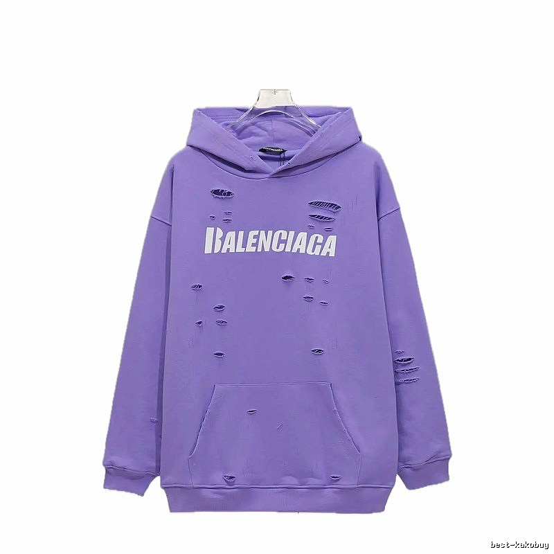 Balenciaga's ripped purple sweatshirt
