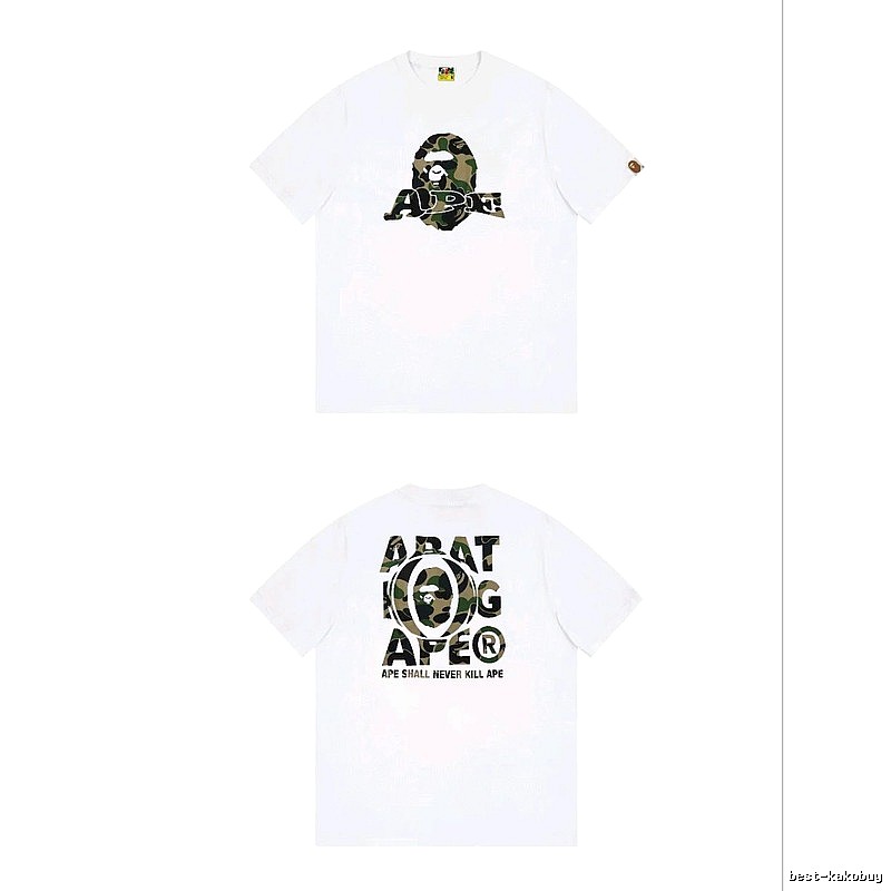 Bape Ape Head Camouflage Style White T-shirt