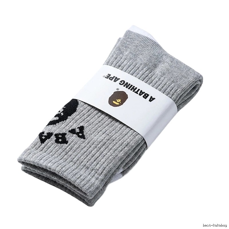Bape Ape Head Grey Trendy Socks