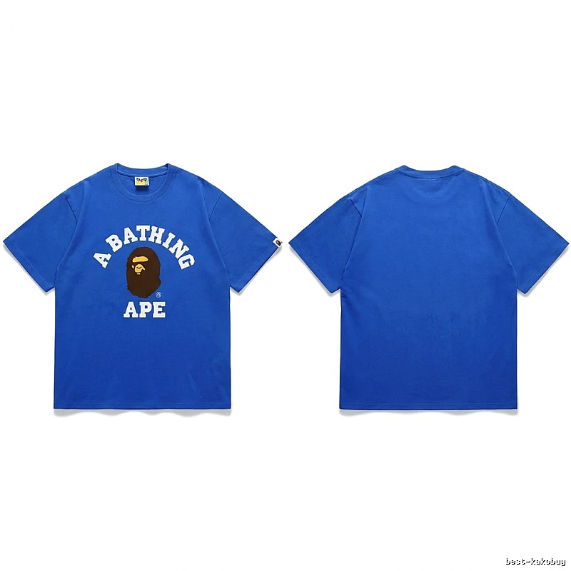 Bape Ape Head Simple Style Blue T-shirt