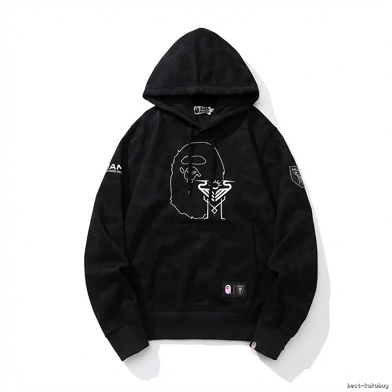 Bape Ape Man series trendy black hoodie