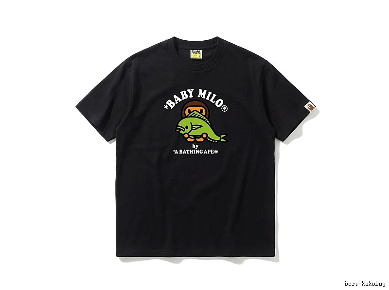 Bape BABY MILO Cartoon Style Black T-shirt