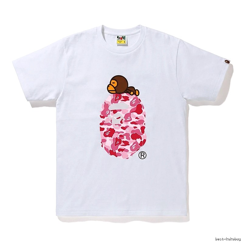Bape camouflage cartoon-style white T-shirt