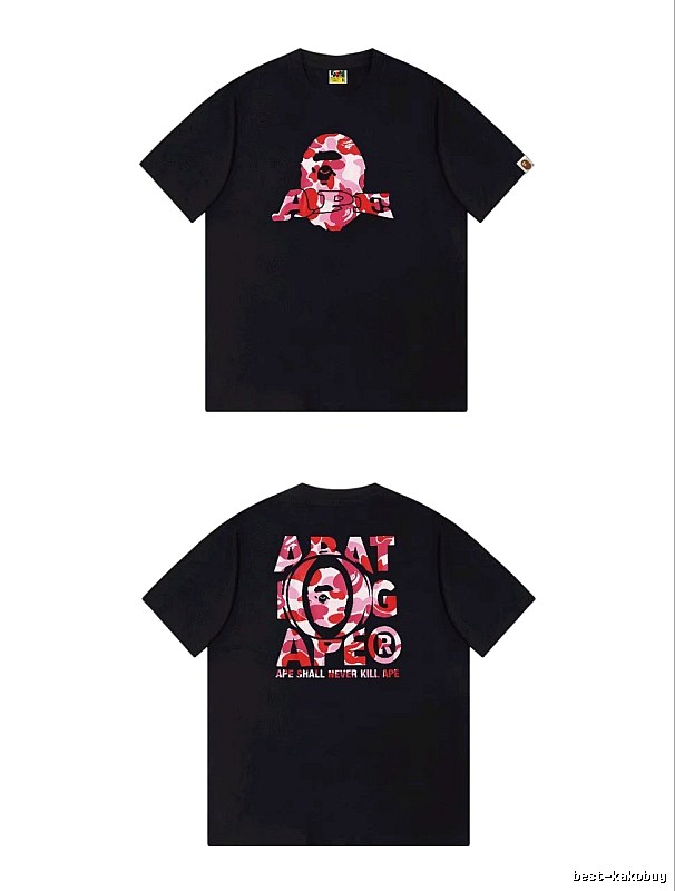 Bape camouflage-style black T-shirt
