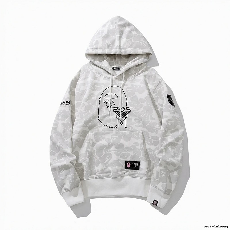 Bape camouflage style white hoodie