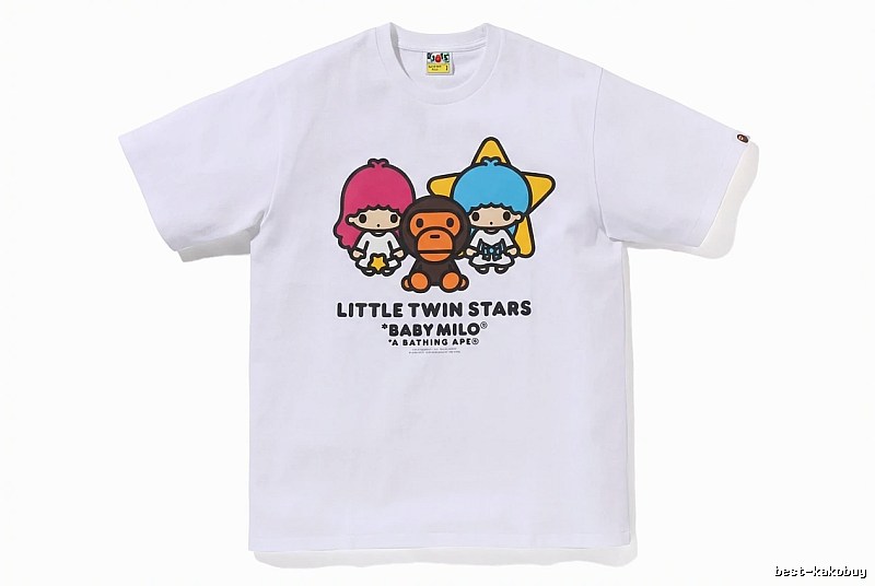 Bape cartoon and childlike white T-shirt