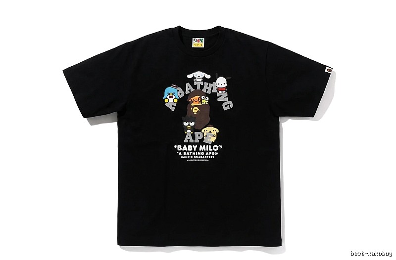 Bape cartoon print trendy brand black T-shirt