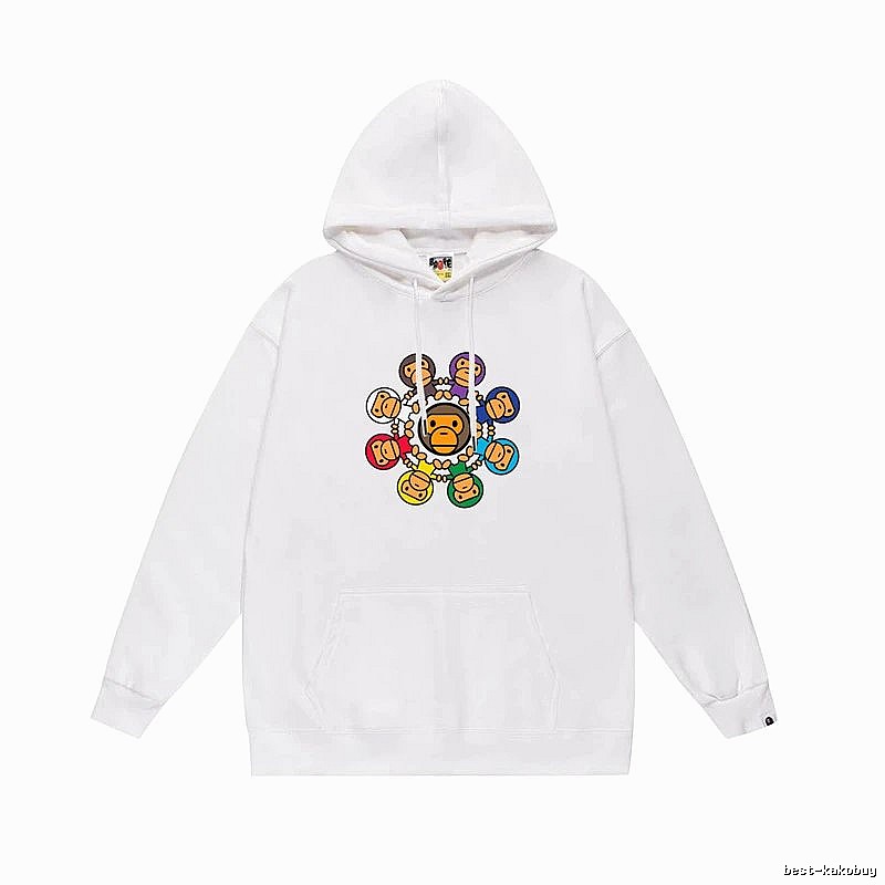 Bape cartoon trendy brand white sweatshirt