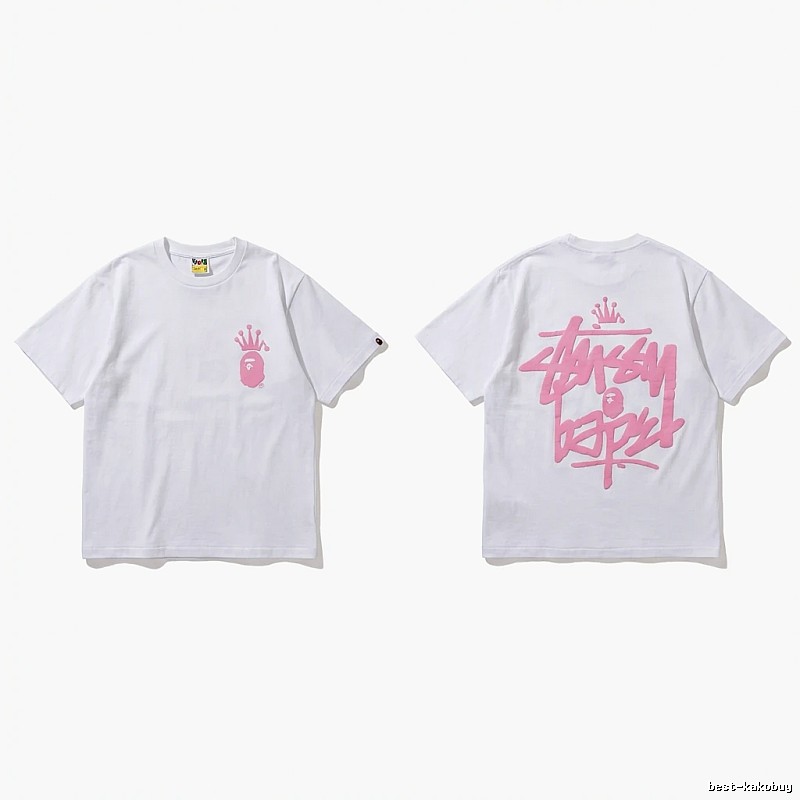 Bape Crown Graffiti Style White T-shirt