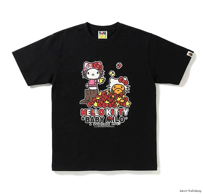 Bape Hello Kitty Co-branded Black T-shirt