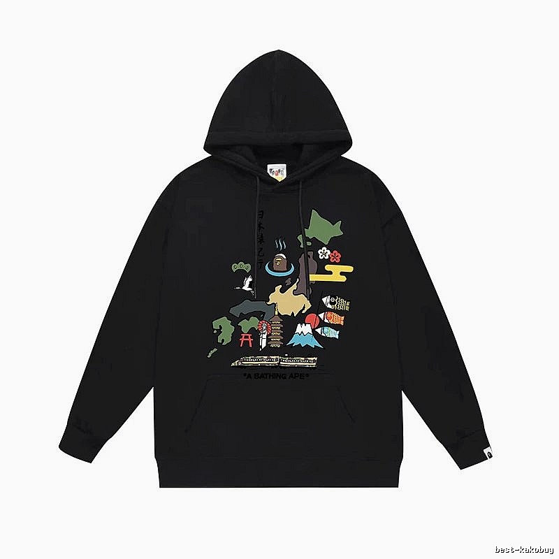 Bape Japanese-style black hoodie