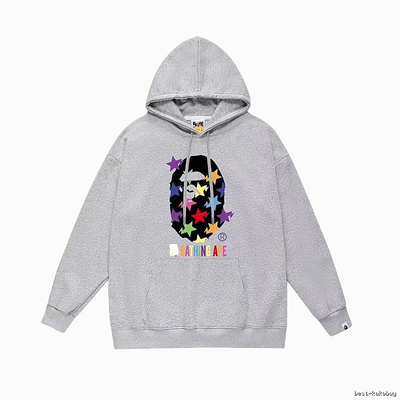 Bape star - printed grey hoodie