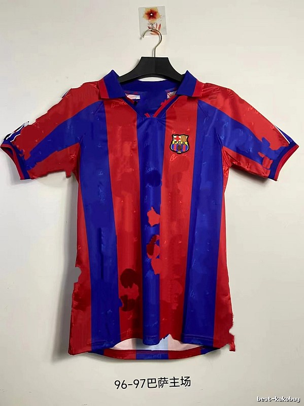 Barcelona Resort Retro soccer jersey Blue Red Barcelona for Travel Looks