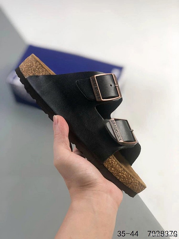 BIRKENSTOCK Casual Two-buckle Black Slides