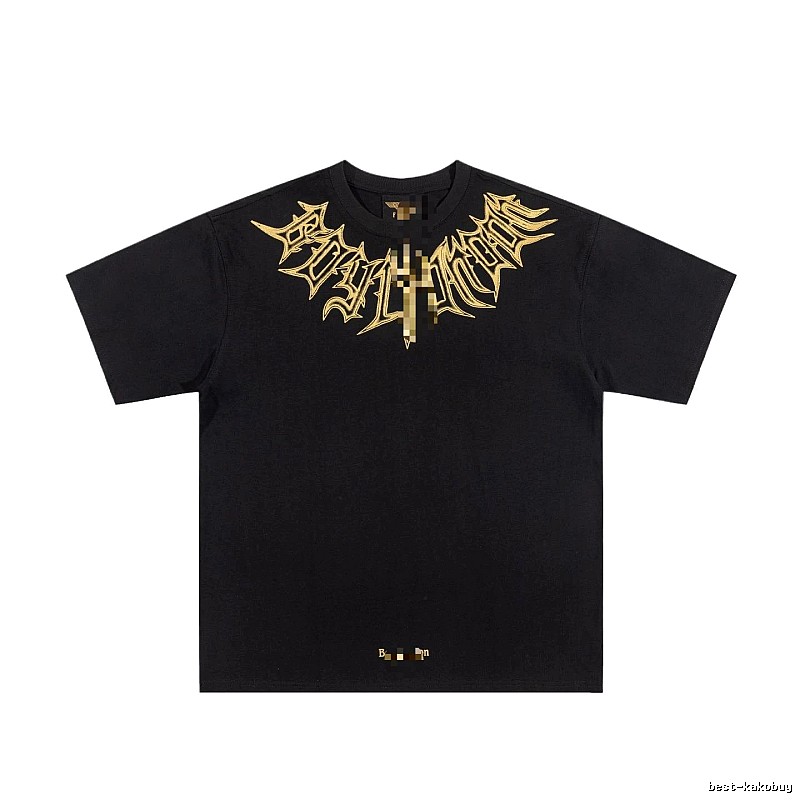 BOY Gold-foiled Gothic Edgy & Trendy Black Short-sleeve T-Shirt