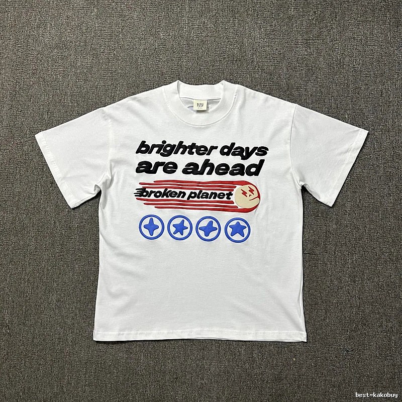 Broken Planet Resort Graphic T-shirt White Cotton Bold for Travel Looks