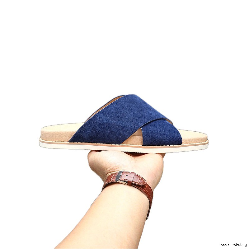 Brunello Cucinelli Casual Blue Cross-strap Slide Sandals