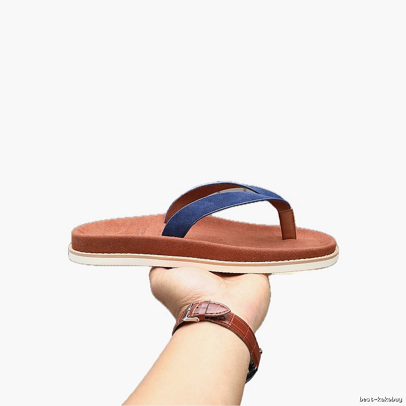 Brunello Cucinelli Casual Brown and Blue Thong Sandals