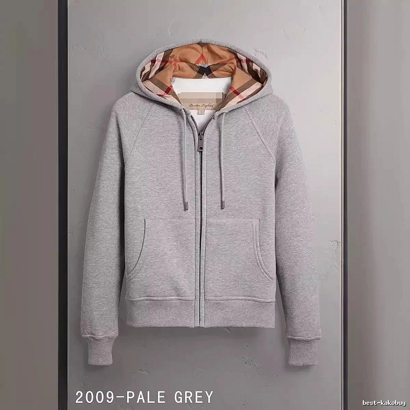 Burberry Casual Zip hoodie Gray Zip Check for Streetwear Looks