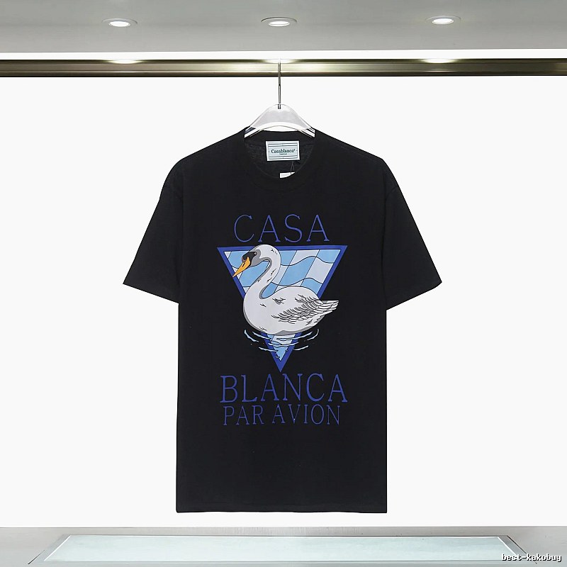 Casablanca black T-shirt with swan print