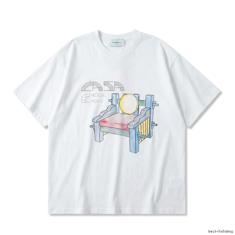 Casablanca cartoon-style white T-shirt