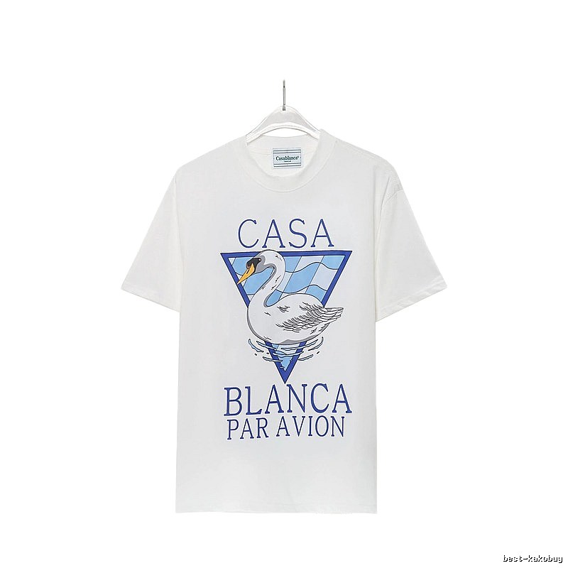 Casablanca Swan Print White T-shirt