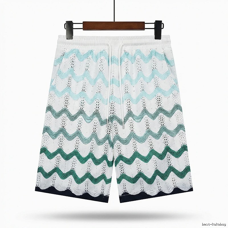 Casablanca Wave-patterned Retro Shorts