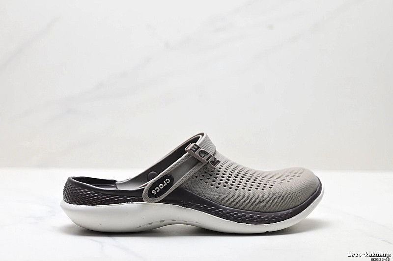 Casual style of Crocs clogs in gray and black