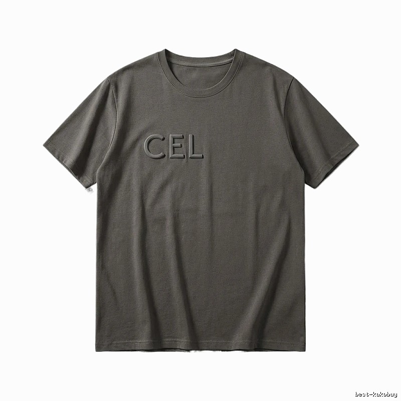 CELINE minimalist style dark gray T-shirt