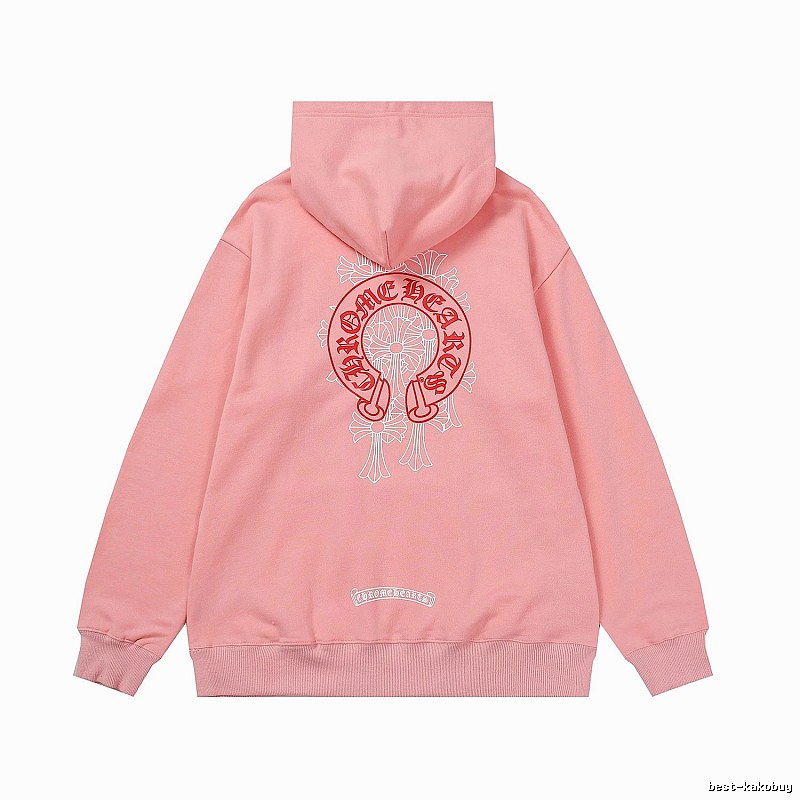 Chrome Hearts 2089-39 Pink Red Cross Graphic Hoodie Travel Pack