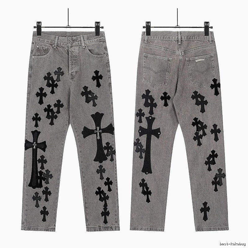 Chrome Hearts Compact Graphic jeans Light Denim Jeans for Smart Casual Looks