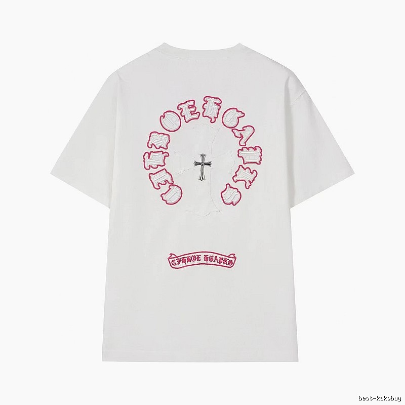 Chrome Hearts Cross Embroidered Street Style White T-Shirt