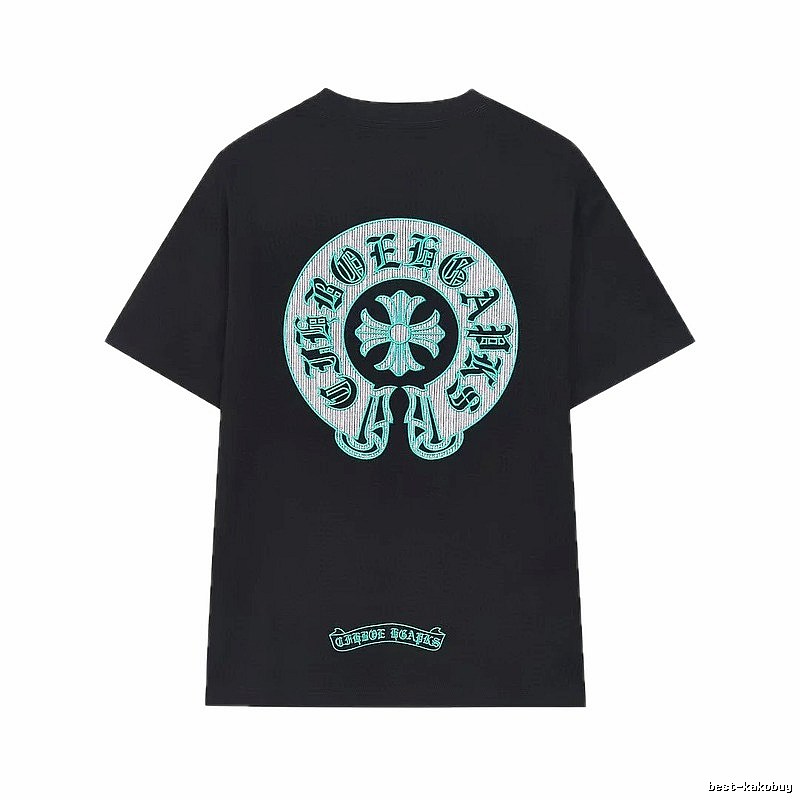 Chrome Hearts Cross Embroidered Vintage Style Black T-Shirt