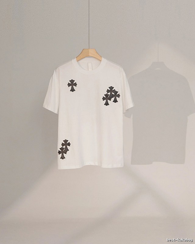 Chrome Hearts Cross Patch Street Style White T-Shirt