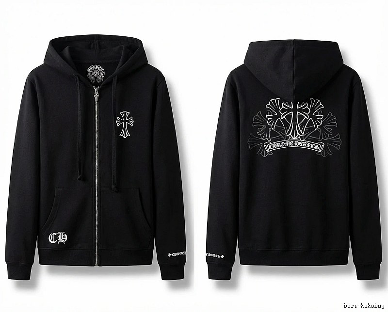 Chrome Hearts Cross Print Style Black Sweatshirt